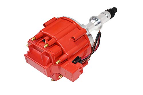 A-Team Performance - Hei Complete Distributor 65K Coil - Compatible With Small Block Sb And Big Block Bb Pontiac 301 326 350 389 400 421 428 455 One Wire Installation Red Cap #TOP1