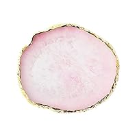 Nagelkunst-Palette Aus Kunstharz – Rund, Achat-Optik Mit Goldkante, 10,3x9,2 Cm