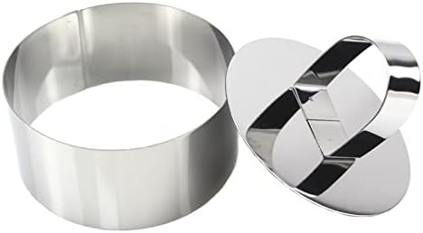 Yunpo tech 6 Pieces Cake Ring Stainless Steel Cooking Rings Mini Round Cake Mould with Pusher for Cooking Crumpets Mousse Desserts Eggs Pastry (8x4cm), Silver