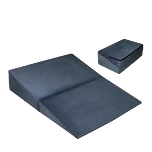 yarunchuangding三角クッション 足まくら 傾斜枕 なだらか枕 腰枕 高反発 高密度50 Dスポンジ 体位変換 洗える 空気層生地 ウェッジ枕 足上げ 読書用 お年寄り老人用 体位変換 介護 イビキ改善 快眠サポート (半横たわる(75*63*