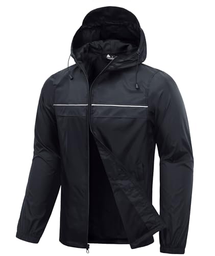 Image of SWISSWELL Mens Rain Jacket & Coats Packable Lightweight Waterproof Rain Shell Hooded for Golf Travel Hiking