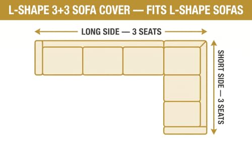 Image of KINGLY L-Shape Sofa Cover 6 Seater 3+3 Velvet Full Cover - Warm Grey | Fully covered quilted velvet slipcover, washable anti-slip furniture protector, L-type corner sofa cover for living room