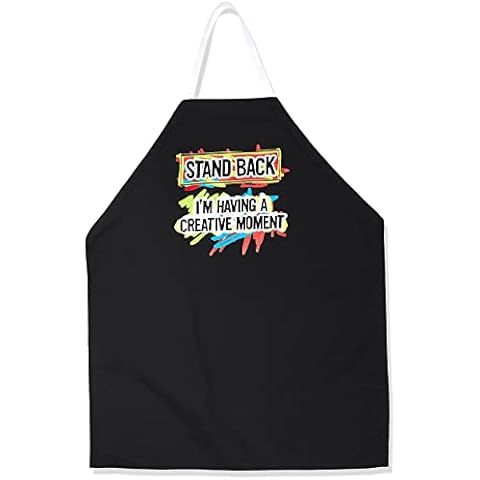Attitude Aprons Fully Adjustable "Stand Back I'm Having A Creative Moment" Apron, Black Cover