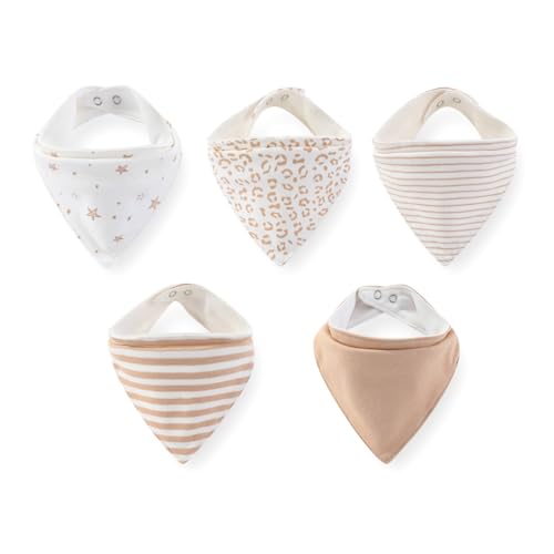 JELYLOVE Fashion Unsiex 5 Pack Baby Boy Girl Drool Bibs Ease of cleaning Cotton Infant Bandana Bibs Accessories