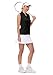 YSENTO Women's Sleeveless Golf Shirts Summer Fashion Cute Polo Tops UPF 50 Dry Fit Lapel Collar V Neck Clothes Black L
