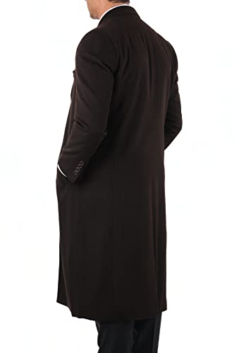 Image of THE SUIT DEPOT Mens Single Breasted Wool Cashmere Full Length Overcoat