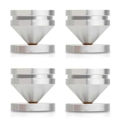 THARED スピーカースタンドフィート フットパッド アルミニウム合金 金属 衝撃吸収 コーン フロアフットネイル CDプレーヤースタンド M23x20 4個 B