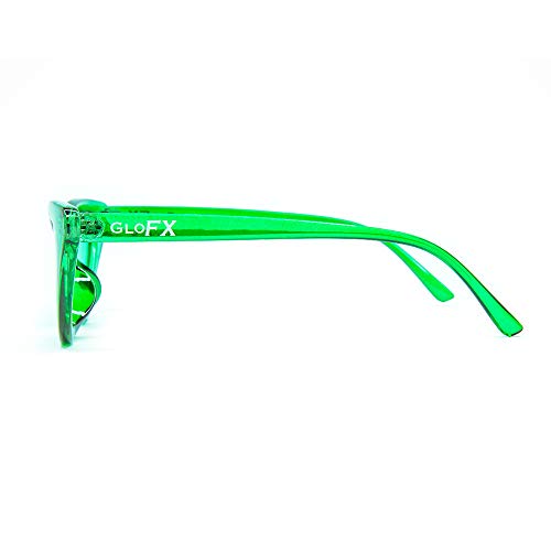 GloFX Green Color Therapy Glasses - Cat Eye Sunglasses - Chromotherapy Migraine Chronic Pain - Green Light Therapy Fashion Glasses4