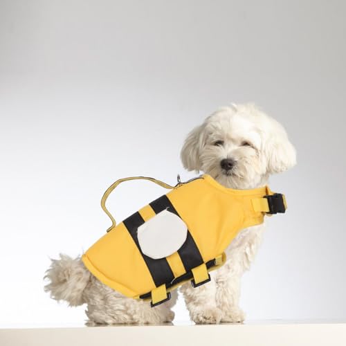 DOITOOL Schwimmweste für Kleine Hunde und Welpen Auftriebsweste aus Atmungsaktivem Material mit Rettungsgriff für Pool Strand und Bootfahren