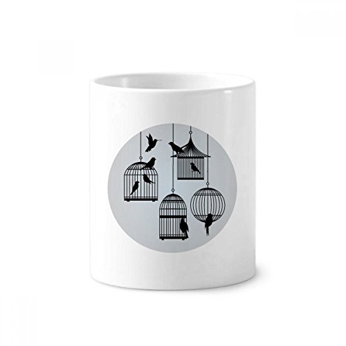 Mug oiseaux silhouette en céramique idée cadeau originale tasse blanche 350ml