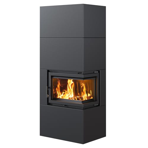 Kratki Kaminofen Simple 8 - rechts | Bauart 1 | Bausatz schwarz | 8 kW