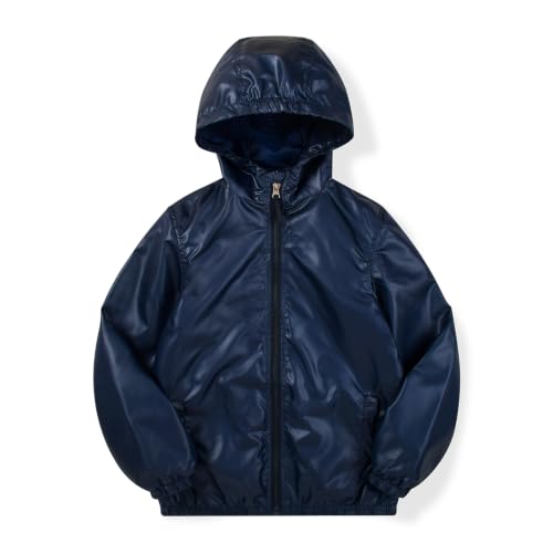 Image of SNOW DREAMS Boys Waterproof Rain Jacket Windbreaker Lightweight Coat Kids Raincoat Outerwear