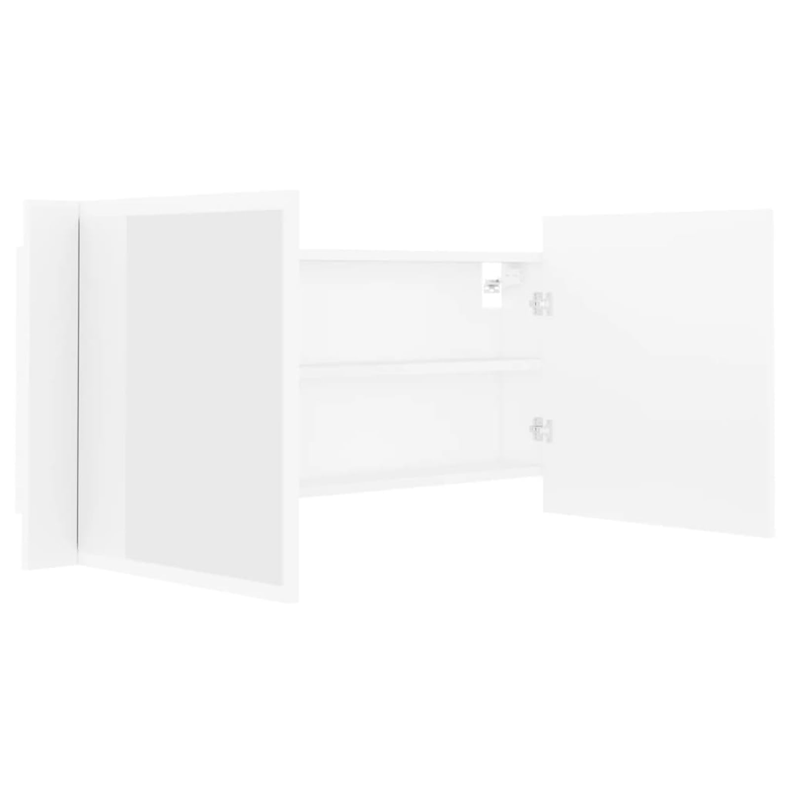 Gecheer LED-Bad-Spiegelschrank Weiß 100x12x45 cm Acryl, Deko Spiegel Bathroom Mirror für Badezimmer Make-up Rasur Wohnung Hotel804980