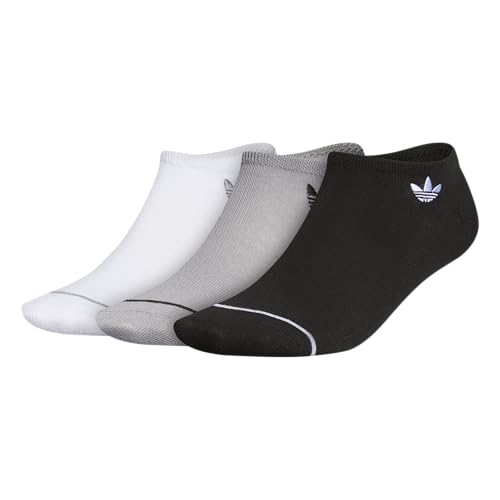 adidas Originals Women's Superlite No Show Socks (3-Pair), Black/Light Onix Grey/White, Medium