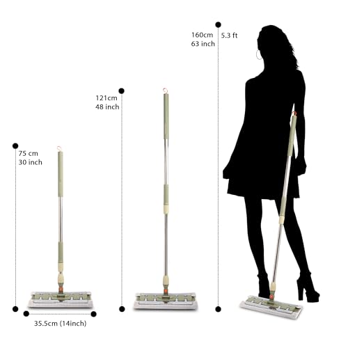 Image of Multi-Purpose Microfiber Flat Mop with 1 Extra Refill for Dry & Wet Cleaning, 360 Degree Rotating Head and Telescopic Handle, Suitable for Floor, Glass, Ceiling and Walls (Multicolor)