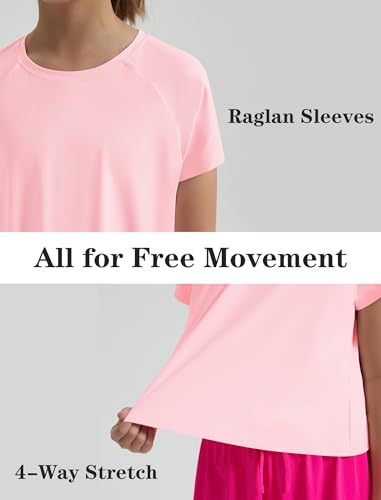 Image of EXARUS Girls Athletic Shirts Quick Dry Workout Split Back Crop Tops 6-14Y