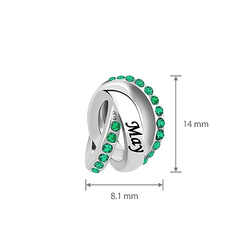 Image of LSxAB Birthstones Charms fits Pandora Bracelet for Women Happy Birthday to January-December Charm for Bracelet Necklace Pendant for Women Jewelry