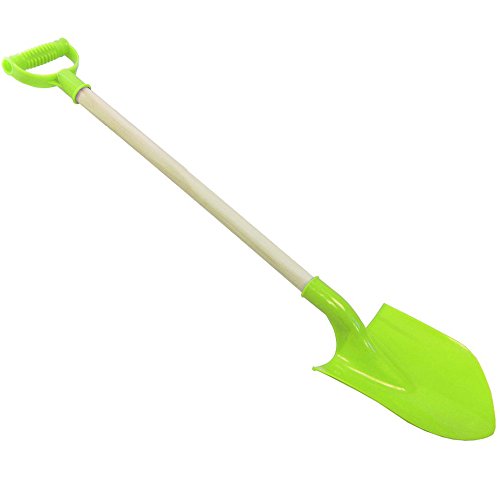 Toyrific Super Spade 78cm Wooden Shaft Digger ~ Plastic spade beach toy, sand toy, garden spade (Green)