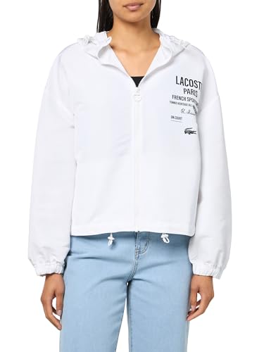 Lacoste Women's Oversized Short Printed Track Hooded Jacket