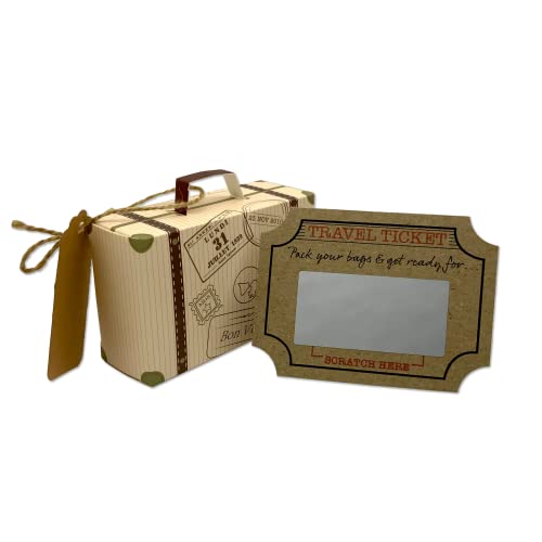 DIY Surprise Mini Suitcase & Mini Travel Ticket Scratch & Reveal Card Gift bundle