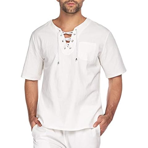 COOFANDY Camiseta Hombre Algodón Vintage Manga Corta Cover