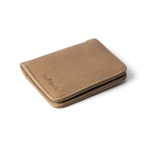 Image of Bellblock Minimal Card Holder for Men /Women | Slim Handcrafted Mens Card Wallet | Upto 8 Cards & Folded Cash | Vegan Leather | Tangerine (Pack of 1)