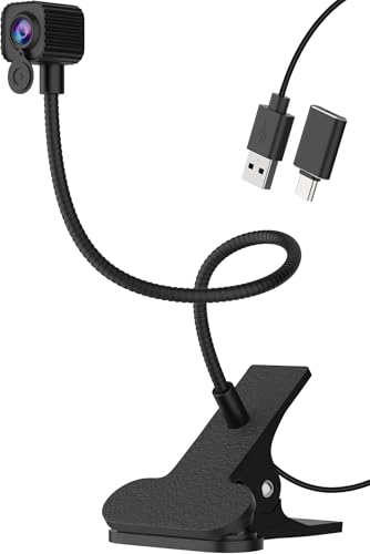 Uyissykia 4K Center Screen Webcam with Microphone AutoFocus 4K Middle Screen Webcam USB Type-C/A Adapter Eye Level Camera Plug&Play (Clamp)
