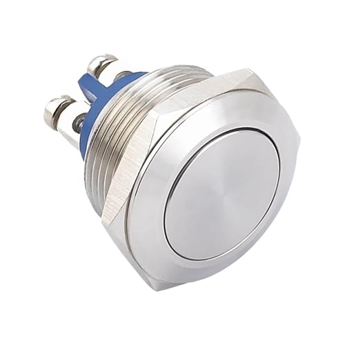 Interruptor de acero inoxidable 19mm momentáneo corto evita fallos de espacio en cajas eléctricas