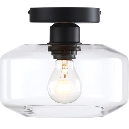 Designers Fountain Semi Flush Mount Ceiling Light, 8.75 Inch Clear Glass Lighting Fixture for...