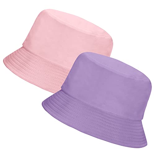 Image of Rosoz 1 & 2 Pack Bucket Hat for Women Men Summer Travel Beach Sun Hat Outdoor Cap Unisex Bucket Hats