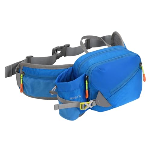 Riñonera para senderismo que no rebota con bolsa ajustable impermeable azul para móvil