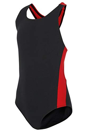 Maru Girl's Panel Pacer Swimsuit - Black/Red, 32in, 38 - Image 4