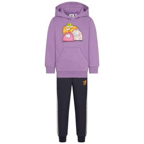 adidas Originals X Kevin Lyons Kids' Hoodie Tracksuit Set, Super Purple