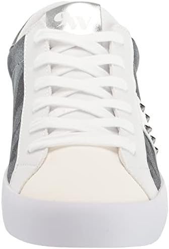 Nine West Women's SNEAKS Sneaker, White/Multi Denim, 8 | Image 1