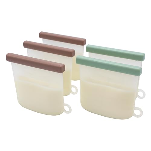 Reusable Silicone Breastmilk Storage Bags - 5 Pack, 210ml - Image 3