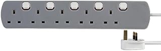 pro elec pl15697 Gang Switched Extension Lead,Grey,White, 5 m