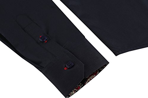 Coofandy Men's Fashion Slim Fit Dress Shirt Casual Exotic Shirt, Dark Blue, S steampunk buy now online