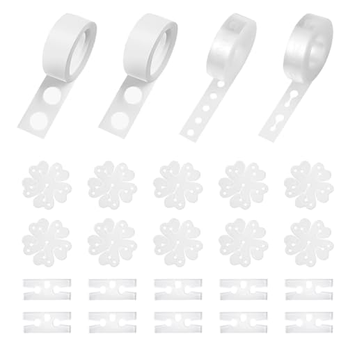 Juego de 24 accesorios para moldear y conectar, anillo de fiesta con hebilla, tira de cinta, clips reutilizables