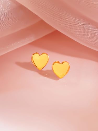 Image of 18K Gold Plated Heart Earrings for Women & Girls | Heart Hoops, Studs & Huggies | Waterproof and Anti Tarnish Jewellery | Valentines Gift for Girlfriend | Gifts for Women | 1 Year Warranty*