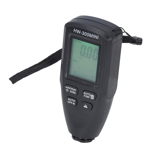 Medidor de Grosor de Pintura, Resolución 1um, Medidor de Grosor de Recubrimiento con Pantalla LCD Retroiluminada, Rango 0 a 2000um para Auto (Negro) miniatura 3