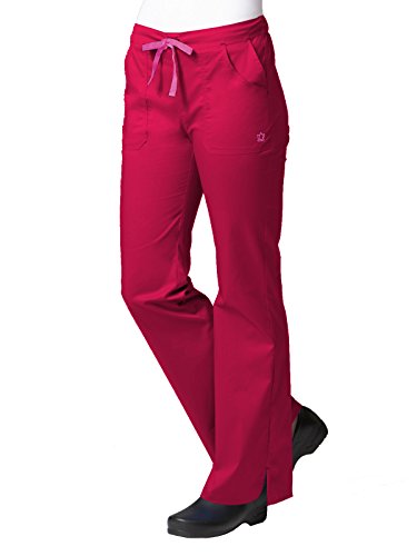 Maevn Women's Multi-Pocket Flare Pants(Crimson, Large)