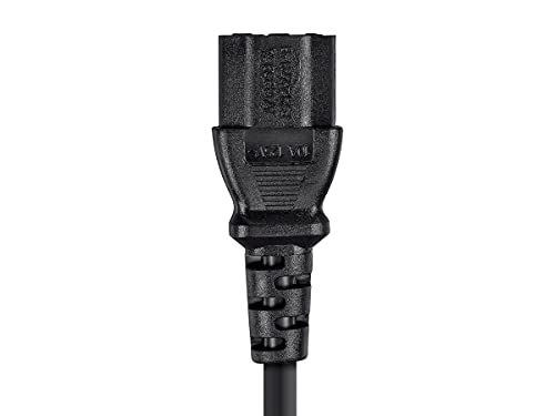 Image of Monoprice Extension Cord - 1 Meter - Black| IEC 60320 C14 to IEC 60320 C13, H05VV-F 3G 1.0 mm2, 10A /1250W, 125V, for Computers, Monitors, Network Servers