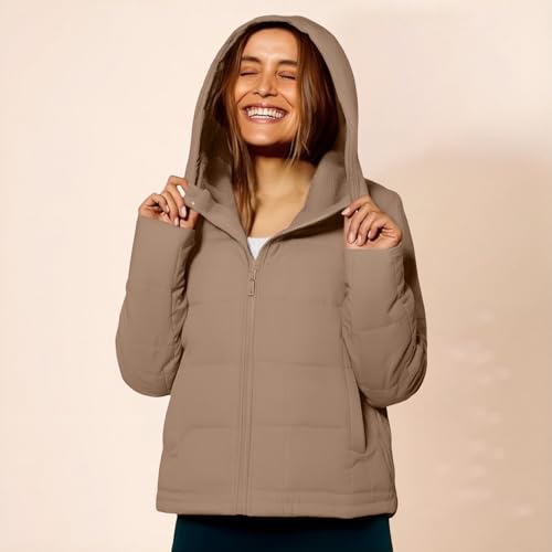 JPLZi Khaki Oversized Puffer Jacket for Women – Lightweight Quilted Pullover for Fall and Winter Comfort in XXL - Image 2