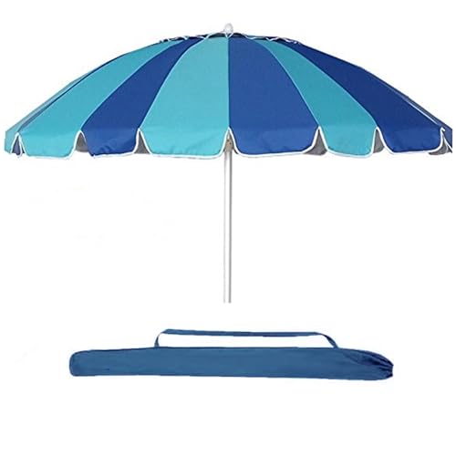 Marvin Ombrellone da Spiaggia Sunbeach Antivento Inclinabile con Borsa Portatile Mare Giardino 220cm e Palo in Alluminio (Blu/Azzurro)
