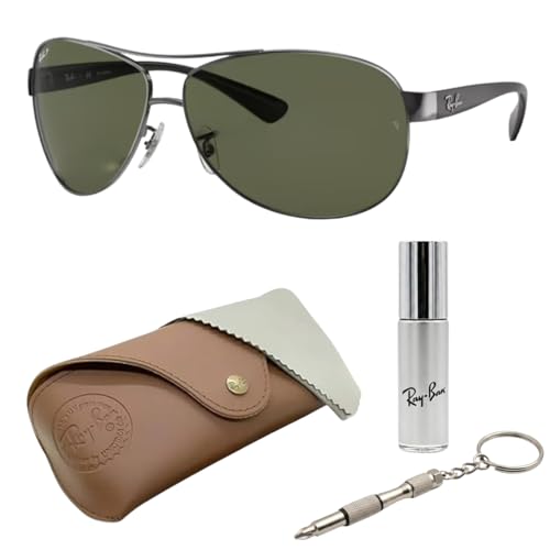 Image of Ray-Ban RB3386 Pilot Shaped Sunglasses for Men with Official RAYBAN Eyewear Kit
