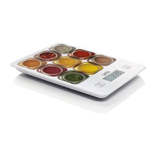 Laica KS1040 Bilancia da Cucina Elettronica, Vetro Temperato, Tasti Touch Sensor, 5 kg