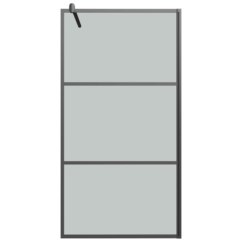 Ścianka prysznicowa Walk-In 115 x 195 cm, szkło ESG, ciemna z aluminiową ramą, czarna, regulowany profil i drążek podporowy, stabilna kabina prysznicowa do łazienki, ochrona przed pryskaniem