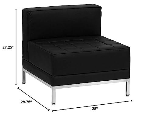 Sillón contemporáneo sin brazos Negro miniatura 3