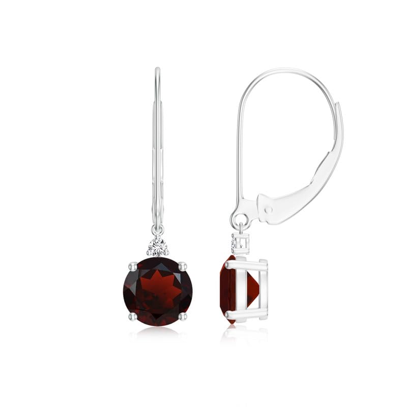 Image of Goldhartz 2 Ct. Natural Amethyst 6 mm Leverback Earrings for Women in 14k Gold Micron Plated 925 Sterling Silver, January Birthstone Dangle Earrings Jewelry for Her
