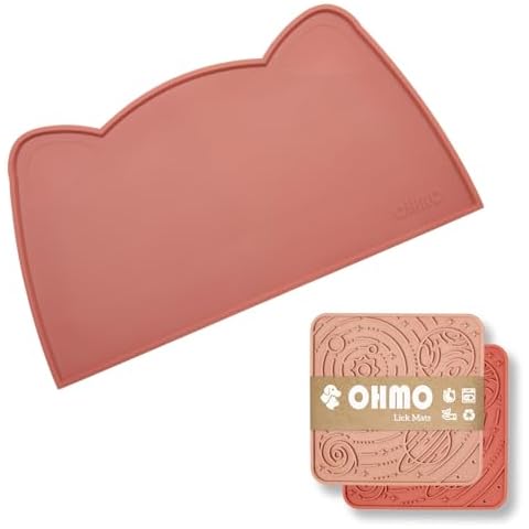 OHMO Pet Food Mat（Erythrinus） and Lick Mat for Dogs Cats（Mars&Coral） Cover